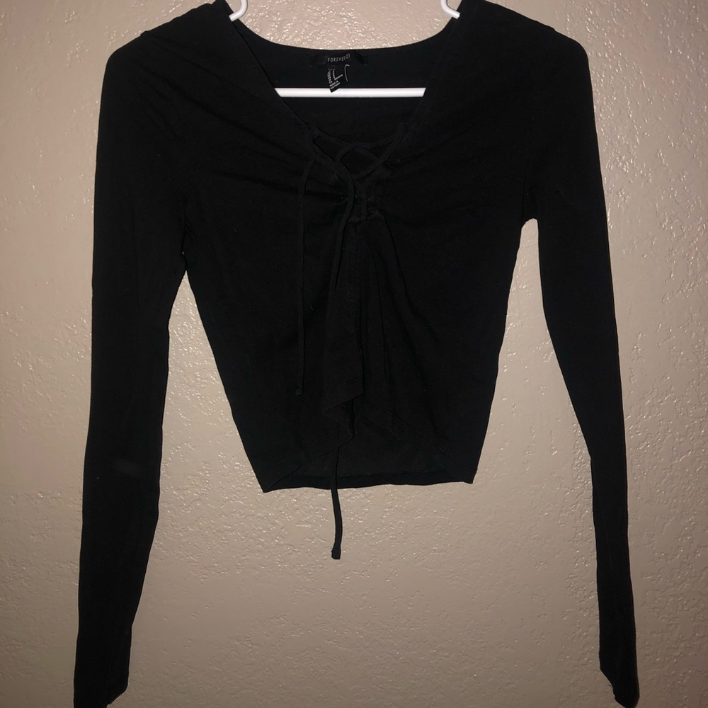Forever 21 lace up crop top